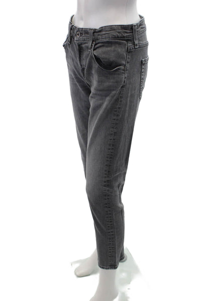 AG Adriano Goldschmied Womens Cotton Boyfriend Slim Jeans Gray Size EUR 26