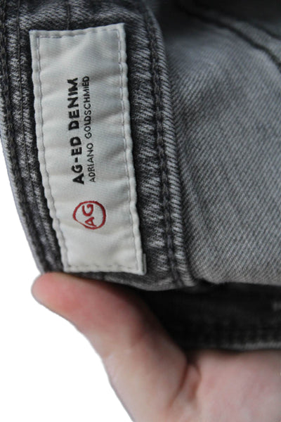 AG Adriano Goldschmied Womens Cotton Boyfriend Slim Jeans Gray Size EUR 26