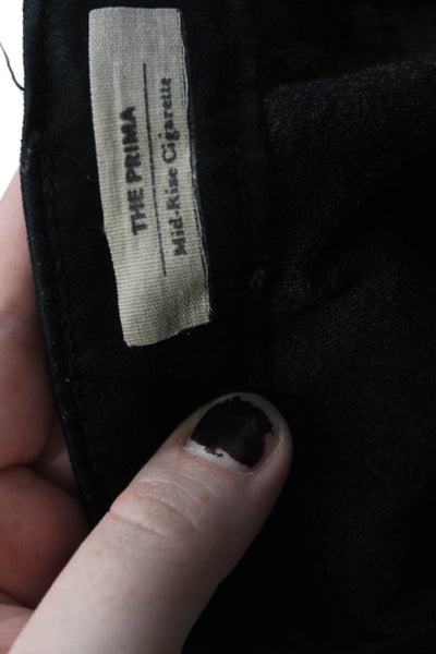 AG Adriano Goldschmied Womens Prima Mid-Rise Cigarette Pants Black Size EUR 27