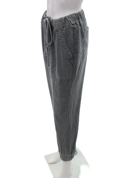 Bella Dahl Womens Ruched Elastic Waist Drawstring Jogger Pants Gray Size S