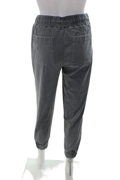 Bella Dahl Womens Ruched Elastic Waist Drawstring Jogger Pants Gray Size S