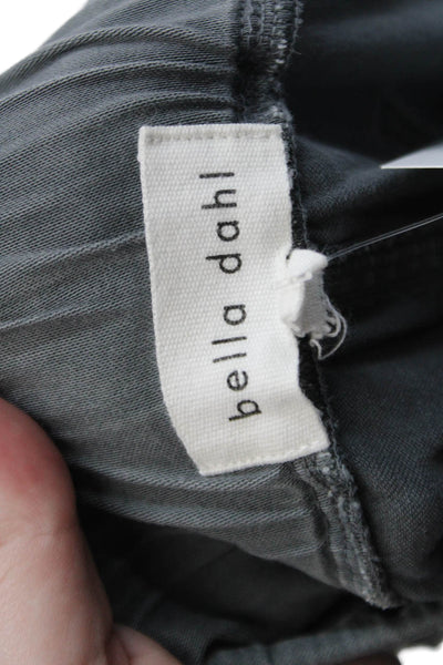 Bella Dahl Womens Ruched Elastic Waist Drawstring Jogger Pants Gray Size S