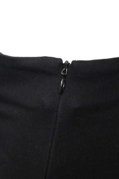 Theory Womens Cotton Zip Lined Pleated Tapered Leg Pants Black Size 08