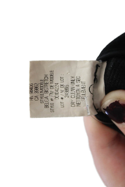 Theory Womens Cotton Zip Lined Pleated Tapered Leg Pants Black Size 08