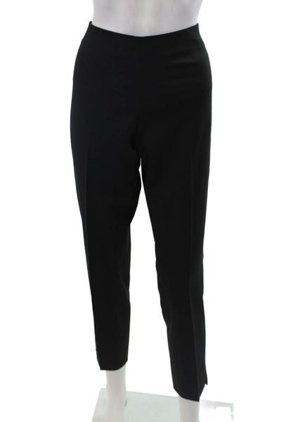 Theory Womens Textured Zip Wide Leg Pleated Sleek Pants Black Size 10