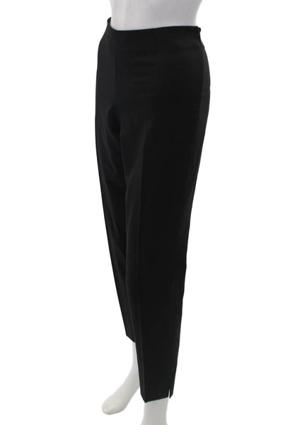 Theory Womens Textured Zip Wide Leg Pleated Sleek Pants Black Size 10