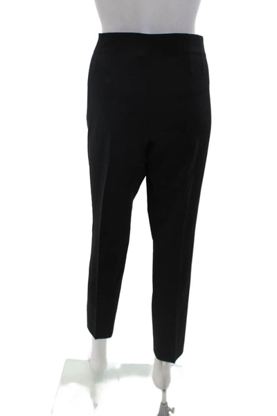 Theory Womens Textured Zip Wide Leg Pleated Sleek Pants Black Size 10