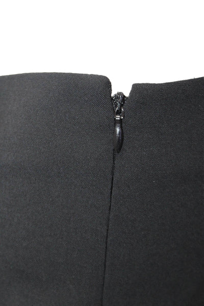 Theory Womens Textured Zip Wide Leg Pleated Sleek Pants Black Size 10