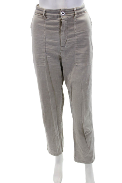 Bella Dahl Womens Zipper Fly High Rise Straight Leg Trouser Pants Brown Size 29