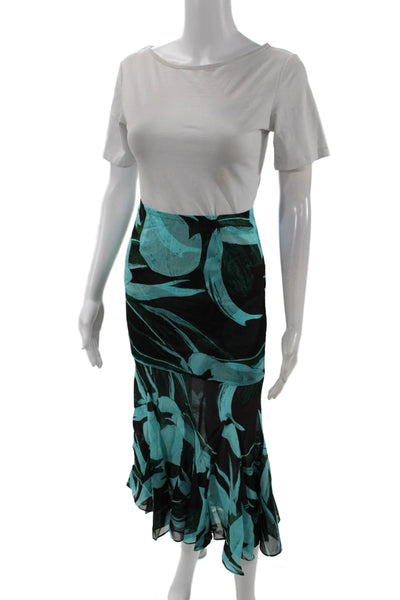 Louisa Ballou Womens Sundown Skirt - Turquoise Flower Size XS