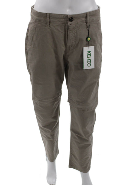 Kenzo Women's Button Closure Pockets Straight Leg Casual Pants Gray Size 29