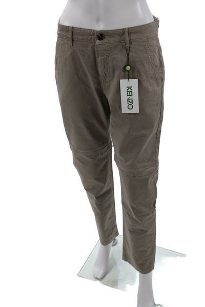 Kenzo Women's Button Closure Pockets Straight Leg Casual Pants Gray Size 29