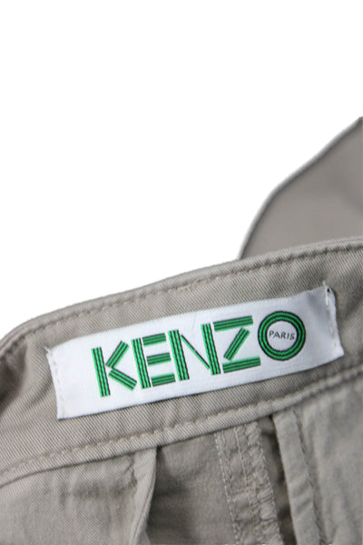 Kenzo Women's Button Closure Pockets Straight Leg Casual Pants Gray Size 29