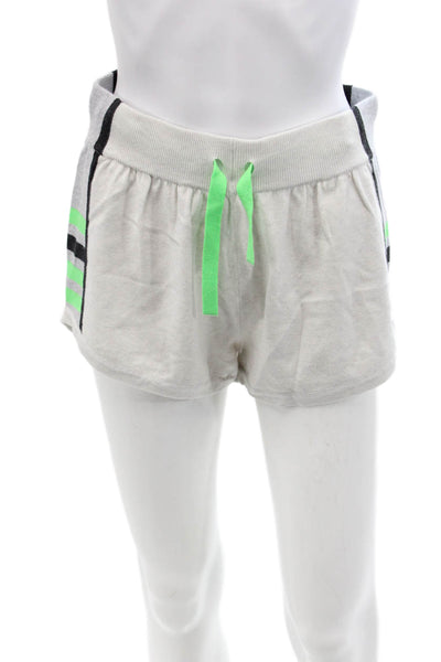 WISPR Womens Cotton Side Striped Drawstring Waist Athletic Shorts Gray Size S