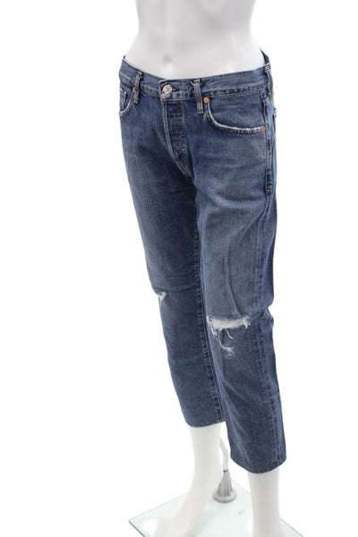 Citizens of Humanity Womens Cotton Distressed Detail Buttoned Jeans Blue Size 25