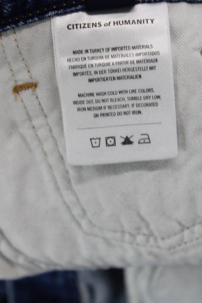 Citizens of Humanity Womens Cotton Distressed Detail Buttoned Jeans Blue Size 25