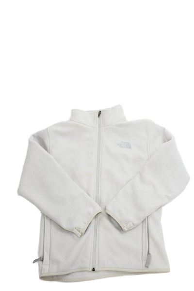 The North Face Childrens Girls Full Zipper Fleece Sweater Off White Size Large