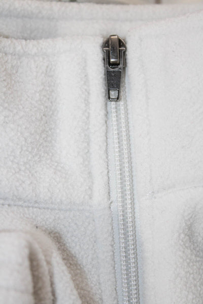 The North Face Childrens Girls Full Zipper Fleece Sweater Off White Size Large