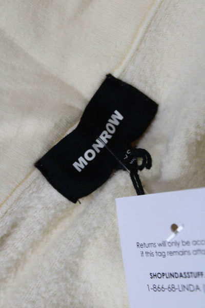 Monrow Womens Collared Pocketed Long Sleeve Cropped Jacket Light Yellow Size XS