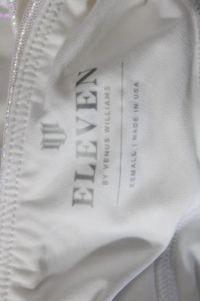 Eleven By Venus Womens Iridescent Gathered Mini Skirt White Multi Size XS