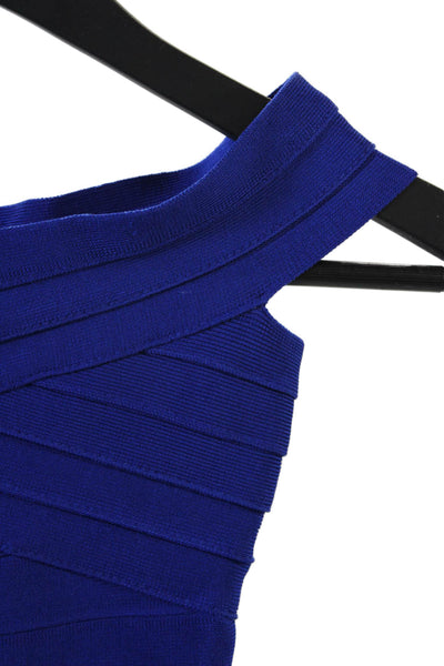 Katie J Girls Off Shoulder Mini Sleeveless Bandage Pencil Dress Blue Size S