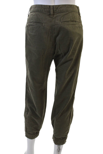 J Brand Womens Flat Front Crop Tapered Zip Pocket Jogger Pants Green Size 26