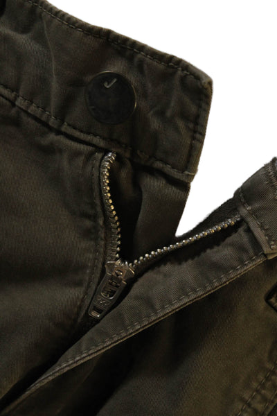 J Brand Womens Flat Front Crop Tapered Zip Pocket Jogger Pants Green Size 26