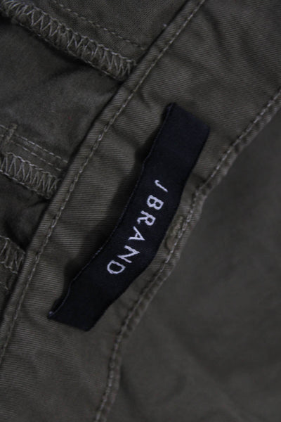 J Brand Womens Flat Front Crop Tapered Zip Pocket Jogger Pants Green Size 26