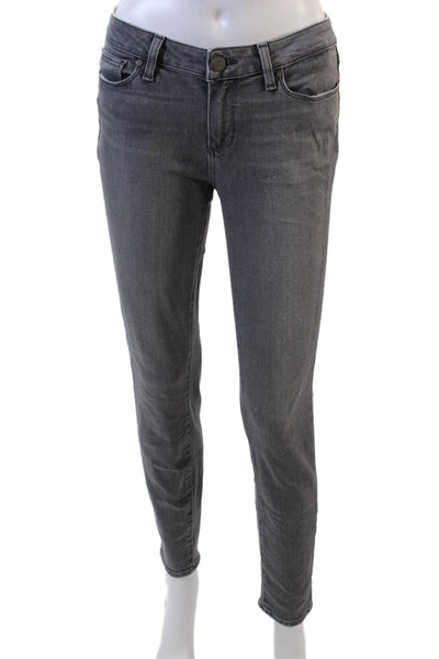 Paige Womens Mid Rise Verdugo Ultra Skinny Leg Jeans Gray Cotton Size 28