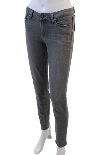 Paige Womens Mid Rise Verdugo Ultra Skinny Leg Jeans Gray Cotton Size 28