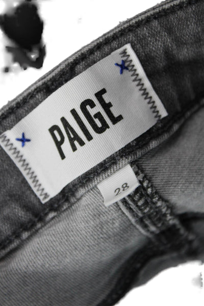 Paige Womens Mid Rise Verdugo Ultra Skinny Leg Jeans Gray Cotton Size 28