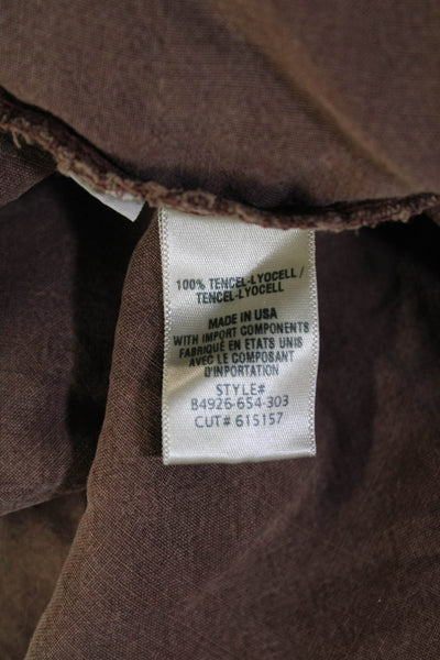 Bella Dahl Womens Sleeveless V Neck Tie Tank Blouse Brown Size XS