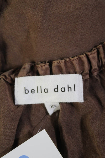 Bella Dahl Womens Sleeveless V Neck Tie Tank Blouse Brown Size XS