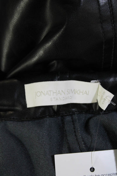Jonathan Simkhai Womens Faux Leather Leggings Black Size XS