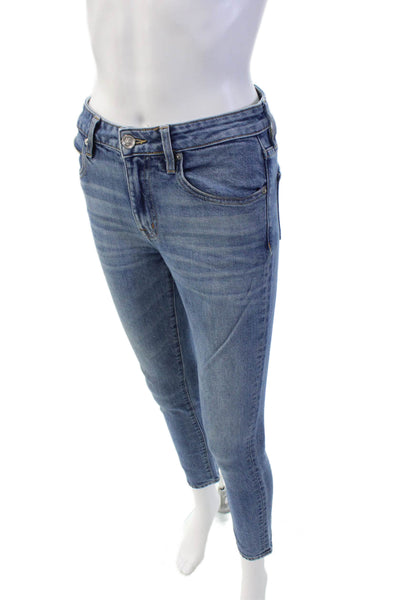 Slvrlake Womens Mid Rise Medium Wash Skinny Jeans Blue Size 25