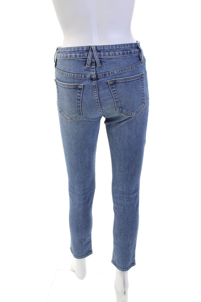 Slvrlake Womens Mid Rise Medium Wash Skinny Jeans Blue Size 25