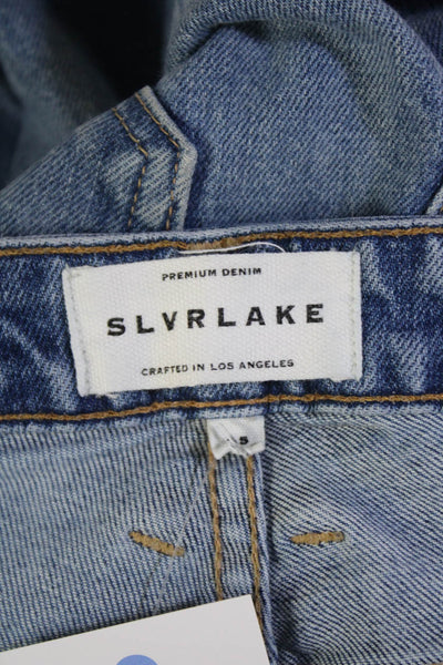 Slvrlake Womens Mid Rise Medium Wash Skinny Jeans Blue Size 25
