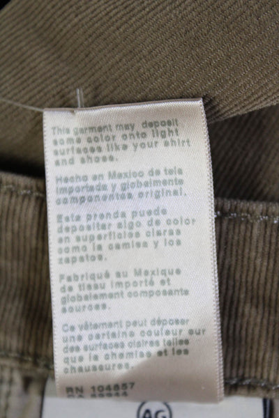 AG-ED Denim Womens Corduroy High Rise Slim Straight Leg Pants Brown Size 25