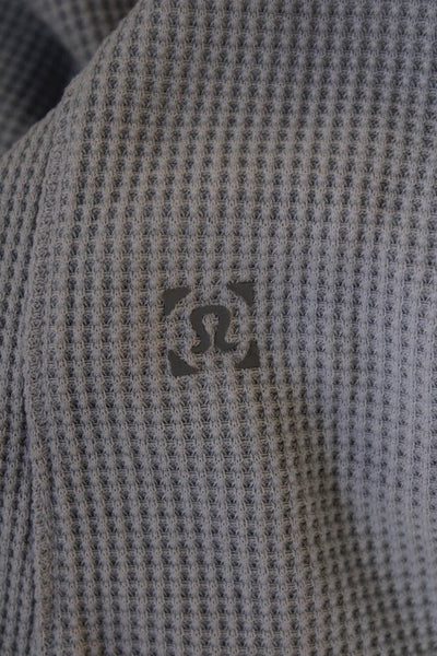 Lululemon Womens Cotton Long Sleeve Round Neck Button Knit Top Gray Size S