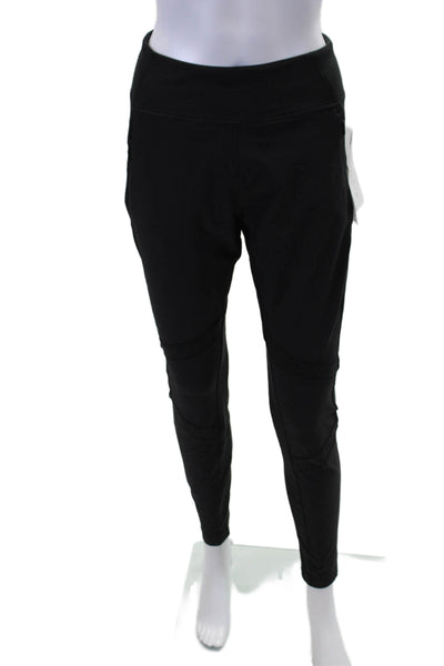 Athleta Womens Textured Lined Skinny Fitted Leggings Black Size 06