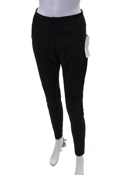 Athleta Womens Textured Lined Skinny Fitted Leggings Black Size 06