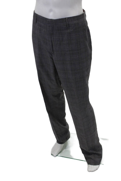 Vinci Mens Wool Long Sleeve Stripe Button Blazer Pants Suit Gray Size EUR 40