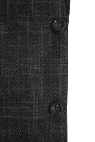 Vinci Mens Wool Long Sleeve Stripe Button Blazer Pants Suit Gray Size EUR 40