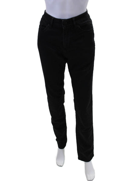 DL1961 Womens Mid Rise Solid 5 Pocket Slim Straight Jeans Black Size 30