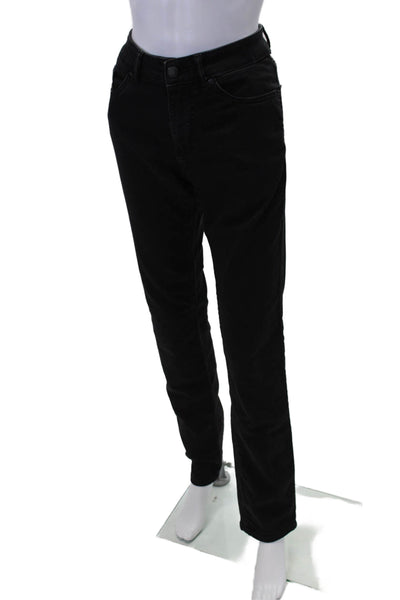 DL1961 Womens Mid Rise Solid 5 Pocket Slim Straight Jeans Black Size 30
