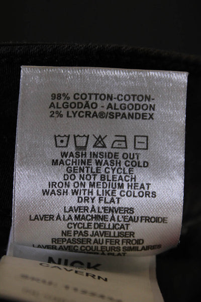 DL1961 Womens Mid Rise Solid 5 Pocket Slim Straight Jeans Black Size 30