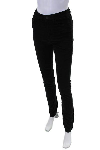 3x1 Womens Kaya Velvet Split Bell Pants - Black Velveteen Size 25