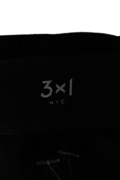 3x1 Womens Kaya Velvet Split Bell Pants - Black Velveteen Size 25