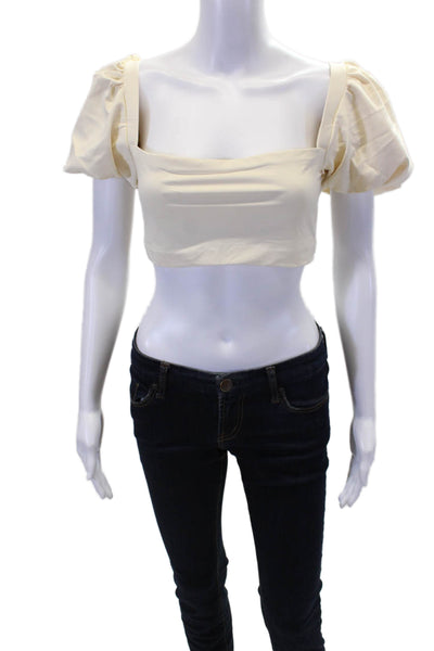 Agua Bendita Womens Calista Bikini Top - Crema Size XL