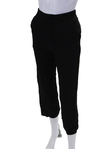 Bite Womens High Rise Zip Straight Leg Cropped Dress Pants Black Size 4